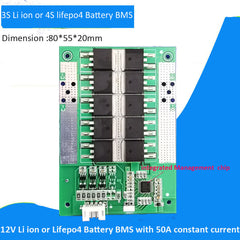 3S Lithium Ion Battery PCB Or 4S Lifepo4 Battery BMS With 50A Constant Charge And Discharge Current For Back Up Power Bank
