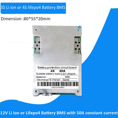 3S Lithium Ion Battery PCB Or 4S Lifepo4 Battery BMS With 50A Constant Charge And Discharge Current For Back Up Power Bank