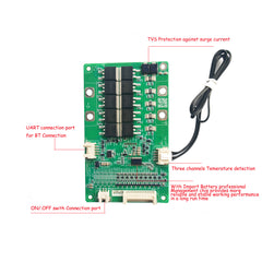 6S 7S 8S 10S 25.2v 24V 29.4V 29.2V 42V Li ion or Lifepo4 Battery Smart BMS with 20A 30A 40A 60A constant current for android or IOS APP