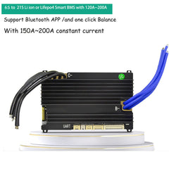 Smart Bluetooth BMS for 6S 7S 8S 13S 14S 16S 15S 20S 21S Li ion or lifepo4 battery with 100A 150A 200A constant current