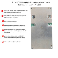 24V 48V 60V 36V 72V Li ion smart Bluetooth BMS with 40A 60A 80A 100A 120A 150A constant current for 7S 8S 13S 14S 15S 16S 17S 18S 19S 20S 24S li ion or lifepo4 battery