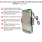6S 7S 8S 9S 10S to 16S 20S 21S 22S Li ion or Lifepo4 Smart BMS for electric vehicle electric motorcycle with 250A constant current with UART RS485 Communication for 24V 36V 48V 60V 72V battery