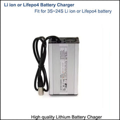 200W 3S 4S 5S 6S 7S 8S 9S 10S 11S 12S 13S 14S 15S 16S17S 18S 19S 20S Li ion or Lifepo4 Battery charger 48V 60V 12V 24V 36V