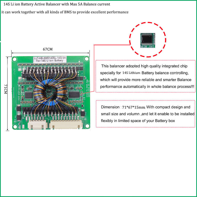 Li ion or Lifepo4 Battery Active Balancer module with 5A to 10A Constant balance current for 12V 24V 36V 48V 60V 72V Li ion or Lifepo4 active balancer with 5A Balance current - 4S Lifepop4 BMS 100A with 5A Balance