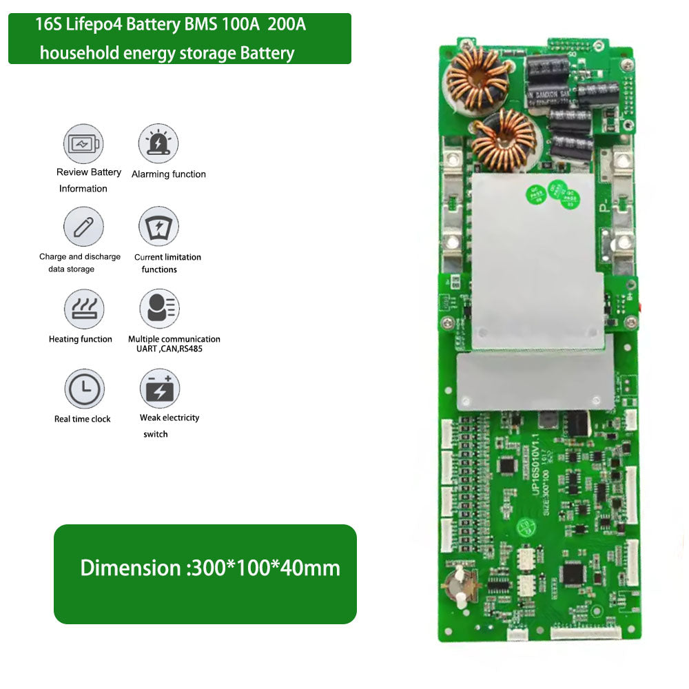 48V 16S Lifepo4 battery Smart BMS or 8S 24V Lifepo4 Household Energy storage Battery BMS with 100A 200A constant current
