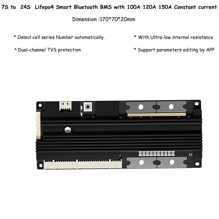 24V 48V 60V 36V 72V Li ion smart Bluetooth BMS with 40A 60A 80A 100A 120A  150A constant current for 7S 8S 13S 14S 15S 16S 17S 18S 19S 20S 24S li ion or lifepo4 battery