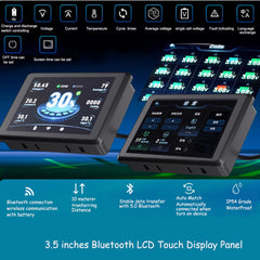 Bluetooth Wireless LCD Display Panel and Touch Display Screen of Smart Bluetooth BMS for Li ion or Lifepo4 Battery - Bluetooth LCD Panel with Alarm function