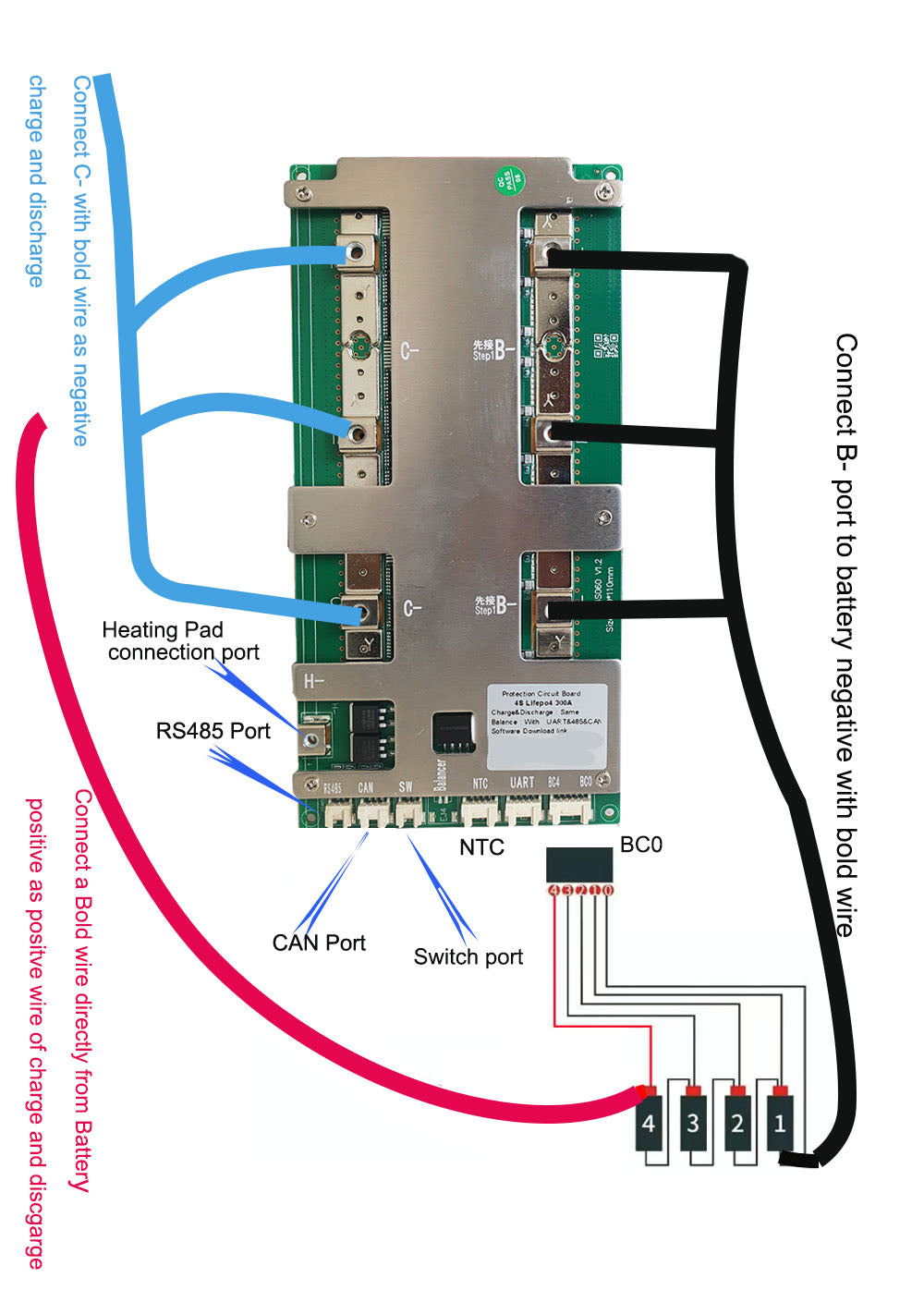3S or 4S Li ion Lifepo4 12V  UPS ,Inverter ,Auto car Battery Smart Bluetooth Bms with  250A  300A  constant current for power conveter 12.6V or 16.8V NCM battery with CAN RS485 UART Communication