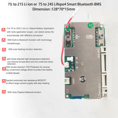 24V 48V 60V 36V 72V Li ion smart Bluetooth BMS with 40A 60A 80A 100A 120A  150A constant current for 7S 8S 13S 14S 15S 16S 17S 18S 19S 20S 24S li ion or lifepo4 battery